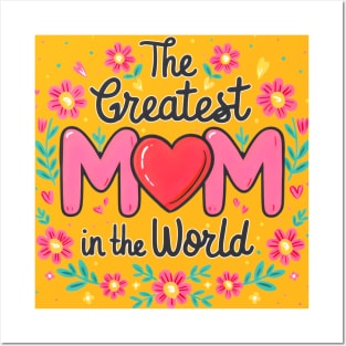 The greatest Mom in the world fun flowers print shirt 2 Posters and Art